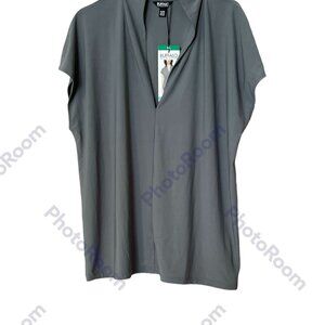 Women's V-Neck Blouse with Cap Sleeve, Buffalo David Bitton, XL,Sedona Sage, NWT